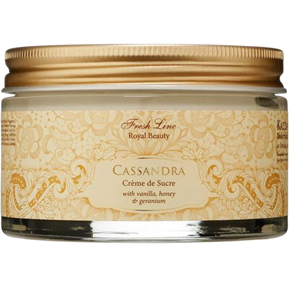 Fresh Line Royal Beauty Cassandra Sugar Body Cream Ενυδατική Κρέμα Σώματος Κασσάνδρα με Ζάχαρη, Βανίλια, Μέλι & Γεράνι 200ml