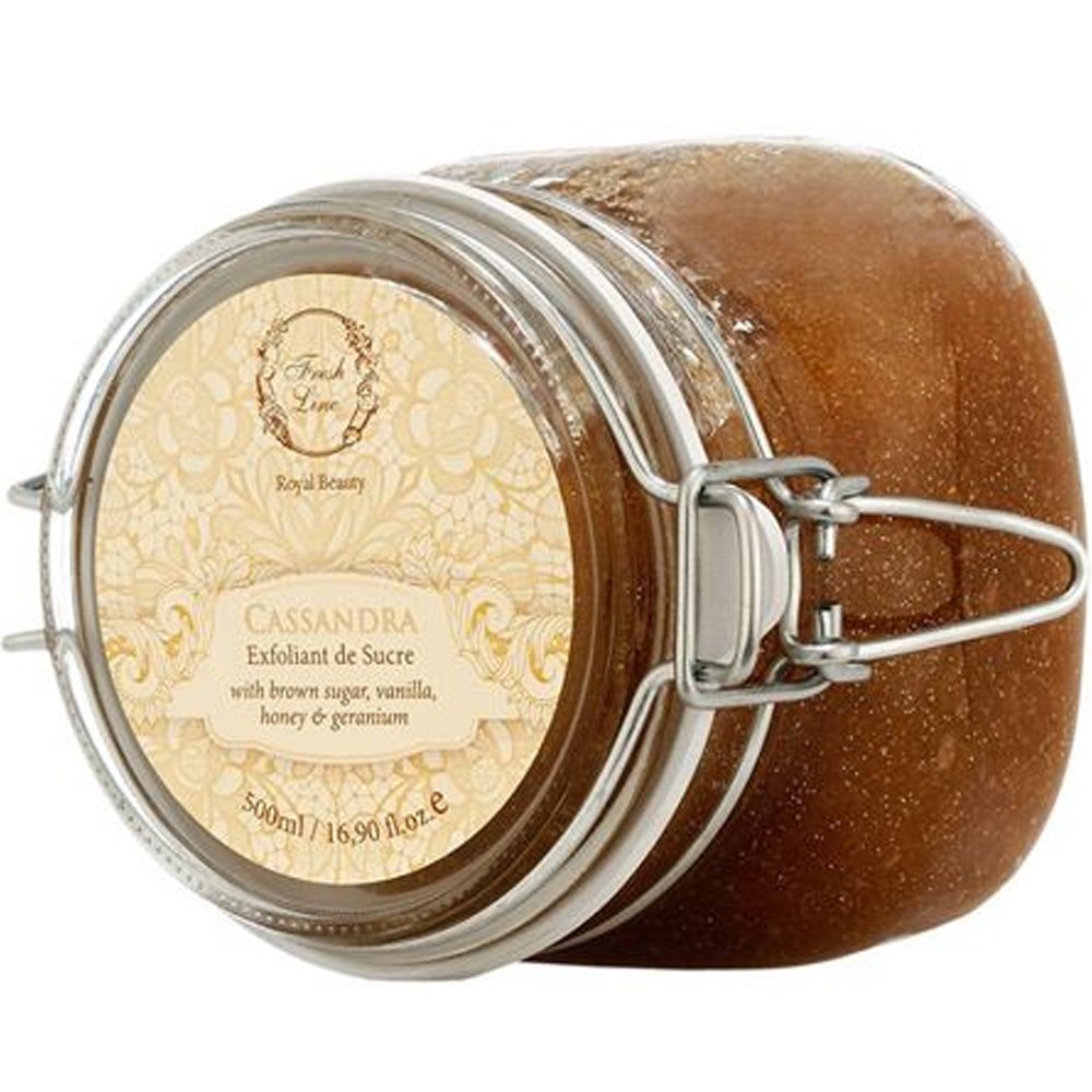 Fresh Line Royal Beauty Cassandra Sugar Body Exfoliant Απολεπιστικό Σώματος Κασσάνδρα με Ζάχαρη, Βανίλια, Μέλι & Γεράνι 500ml