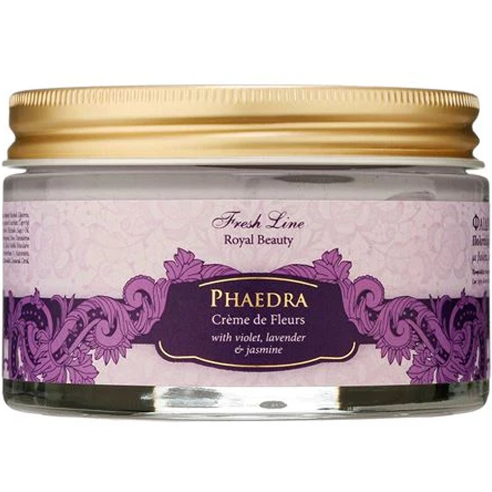 Fresh Line Royal Beauty Phaedra Flowers Body Cream Ενυδατική Κρέμα Σώματος Φαίδρα με Βιολέτα, Λεβάντα, Γιασεμί & Διακριτικό Γκλίτερ 200ml