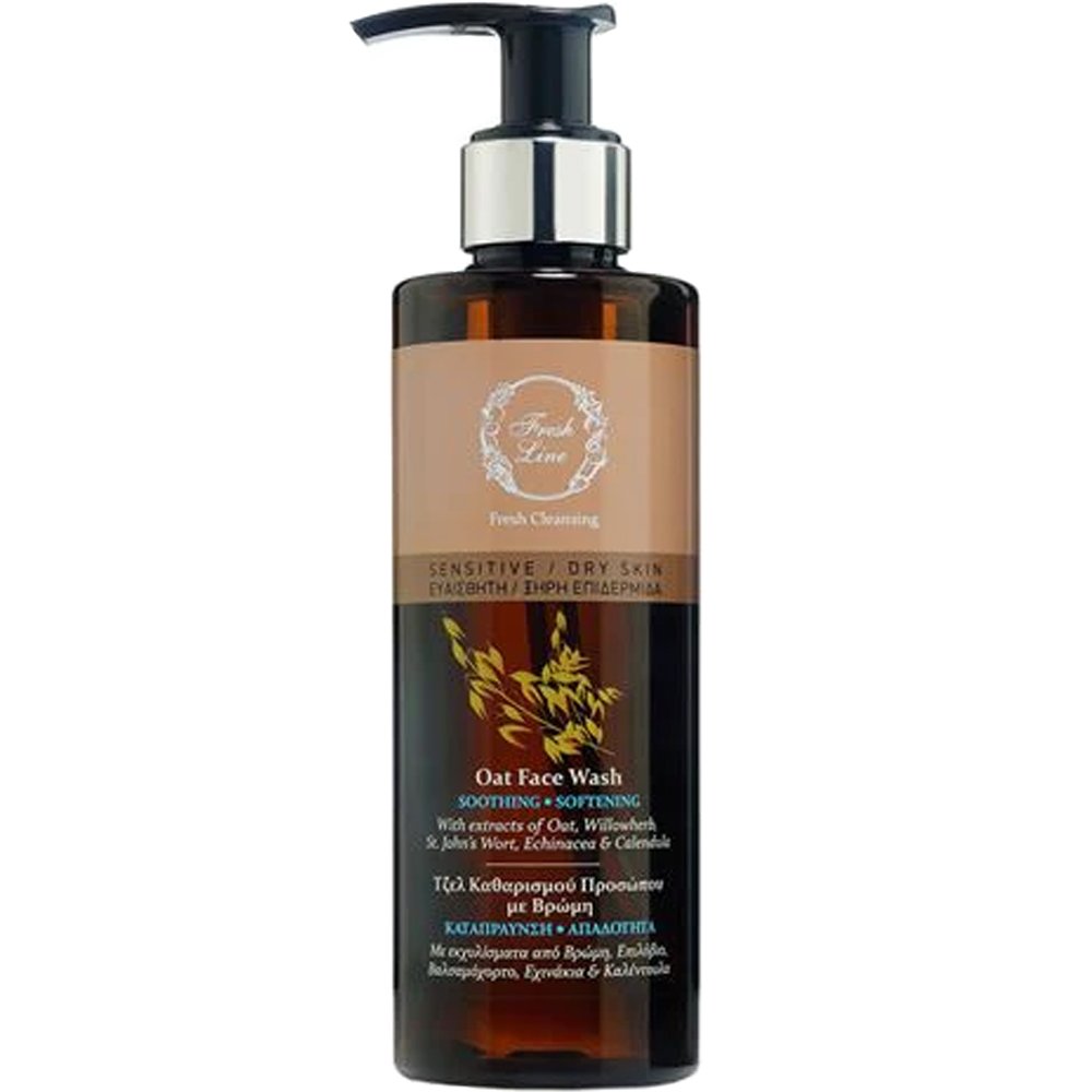 Fresh Line Soothing & Softening Oat Face Wash Gel Καταπραϋντικό Τζελ Καθαρισμού Βρώμης Προσώπου & Σώματος Κατάλληλο για Ευαίσθητες & Ξηρές Επιδερμίδες 220ml