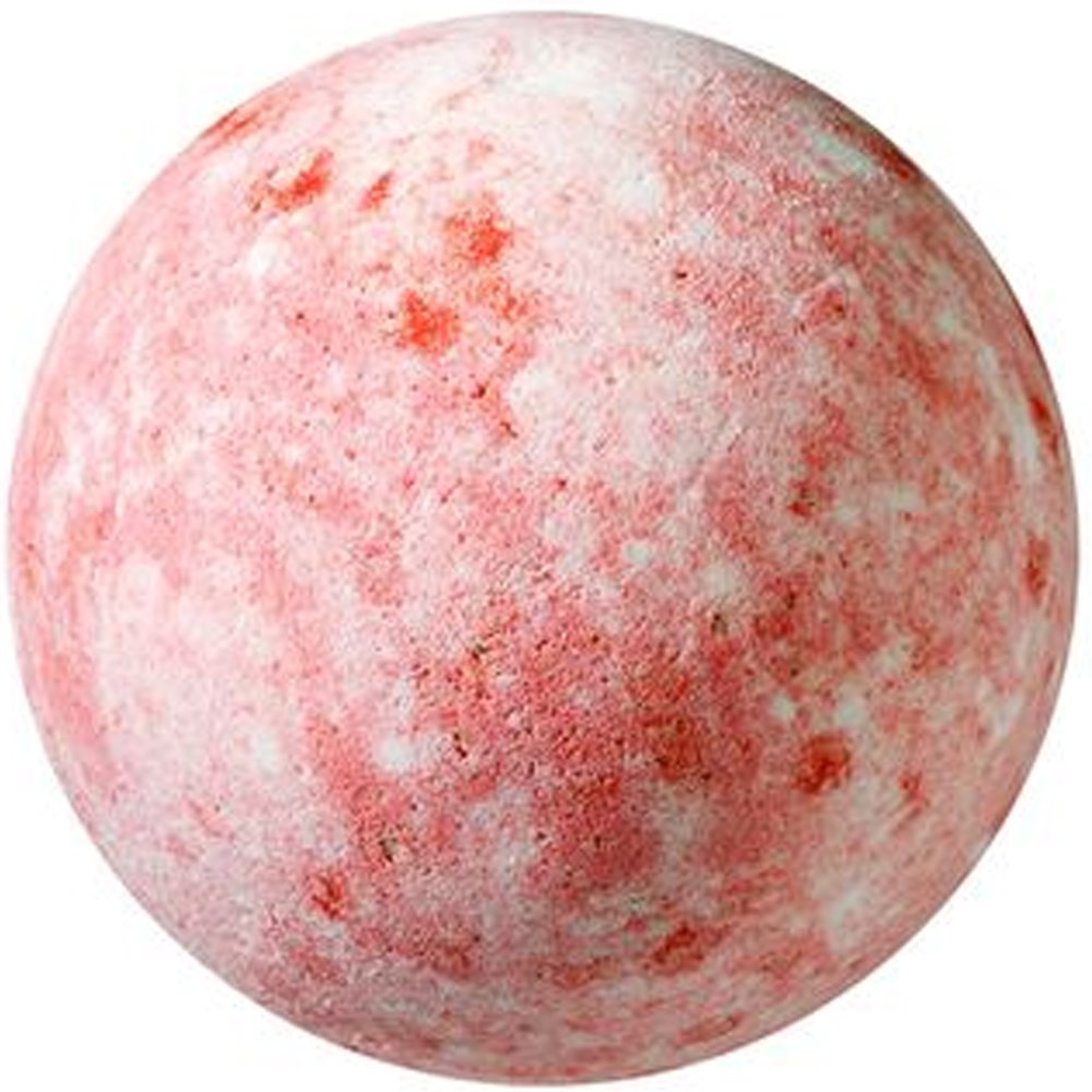 Fresh Line Strawberry & Milk Fizzing bath Ball Αναβράζουσα Μπάλα Μπάνιου με Φράουλα & Γάλα για Γλυκιά & Παιχνιδιάρικη Διάθεση 180g