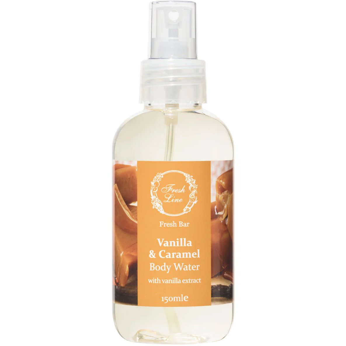 Fresh Line Fresh Bar Vanilla & Caramel Body Water Ζεστό & Γλυκό Αρωματικό Νερό Σώματος Φυσικής Σύνθεσης με Βανίλια & Καραμέλα 150ml