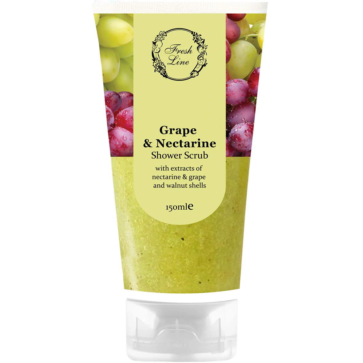 Fresh Line Grape & Nectarine Shower Scrub Δροσερό & Απολαυστικό Απολεπιστικό Σώματος για το Ντους Φυσικής Σύνθεσης με Σταφύλι & Νεκταρίνι 150ml