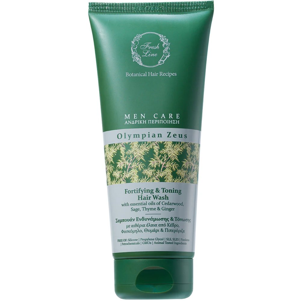 Fresh Line Botanical Hair Recipes Men Care Olympian Zeus Fortifying & Toning Shampoo Ανδρικό Σαμπουάν Ολύμπιος Δίας για Ενδυνάμωση & Τόνωση των Μαλλιών 200ml