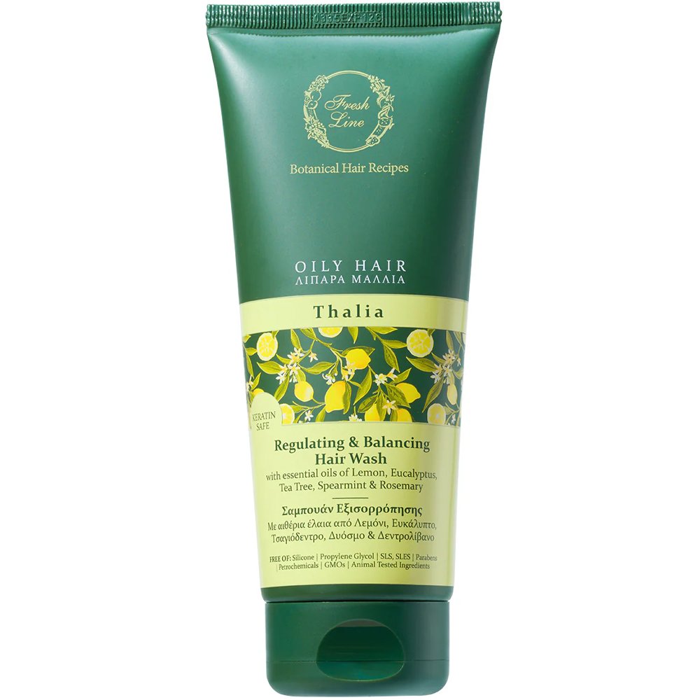 Fresh Line Botanical Hair Recipes Thalia Oily Hair Regulating & Balancing Hair Wash Σαμπουάν Ρύθμισης Λιπαρότητας Θάλεια Κατάλληλο για Λιπαρά Μαλλιά 200ml