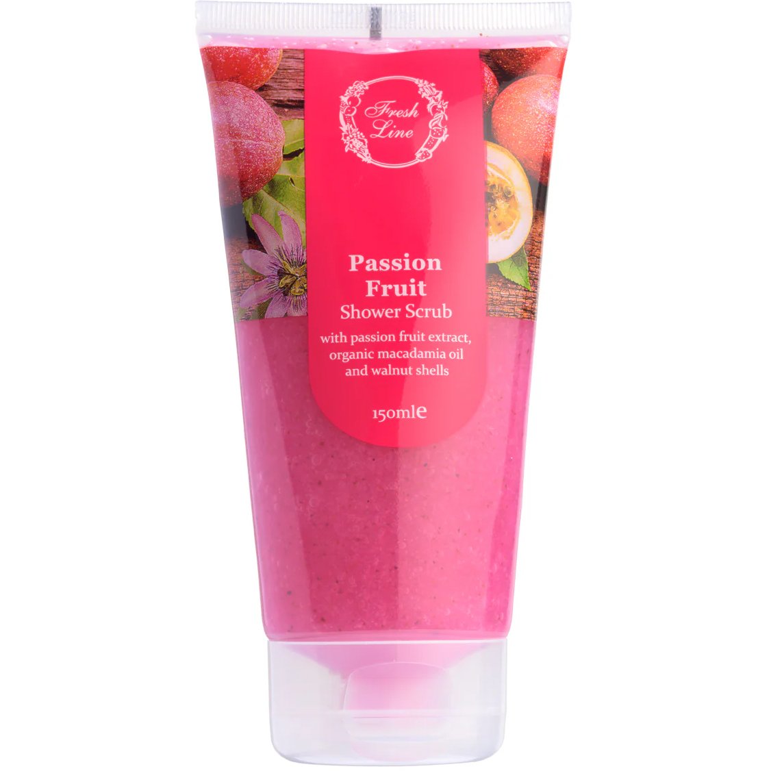 Fresh Line Passion Fruit Shower Scrub Εξωτικό & Φρουτώδες Απολεπιστικό Σώματος για το Ντους Φυσικής Σύνθεσης με Φρούτα του Πάθους 150ml