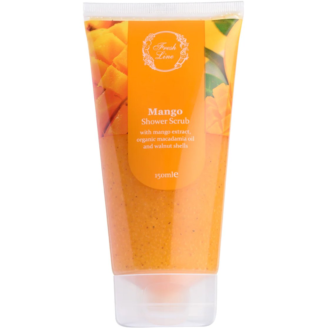 Fresh Line Mango Shower Scrub Εξωτικό & Φρουτώδες Απολεπιστικό Σώματος για το Ντους Φυσικής Σύνθεσης με Μάνγκο 150ml