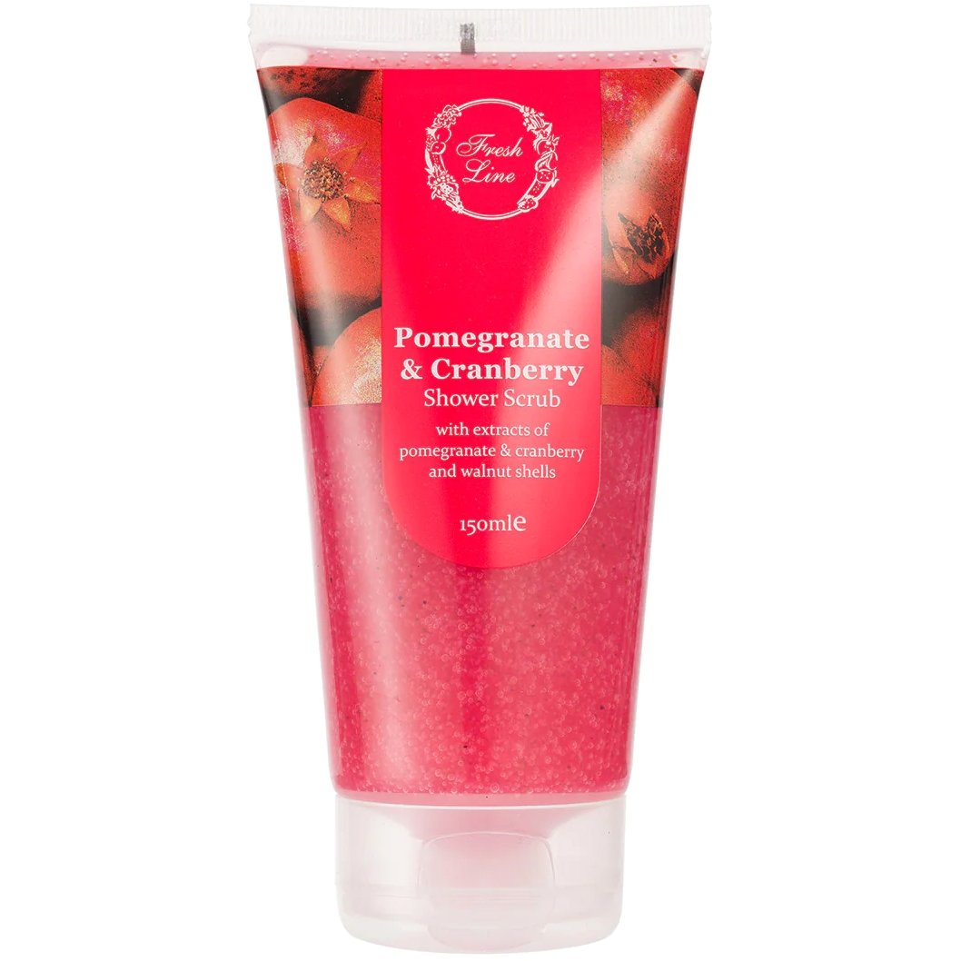 Fresh Line Pomegranate & Cranberry Shower Scrub Φρουτένιο & Αναζωογονητικό Απολεπιστικό Σώματος για το Ντους Φυσικής Σύνθεσης με Ρόδι & Κράνμπερι 150ml