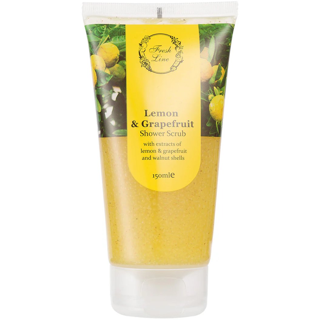 Fresh Line Lemon & Grapefruit Shower Scrub Φρέσκο & Αναζωογονητικό Απολεπιστικό Σώματος για το Ντους Φυσικής Σύνθεσης με Λεμόνι & Γκρέιπφρουτ 150ml