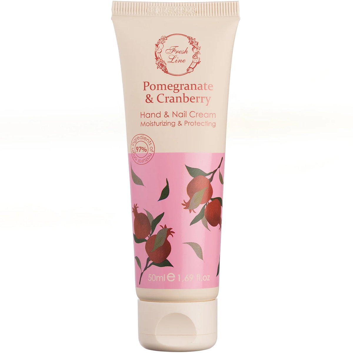 Fresh Line Pomegranate & Cranberry Moisturizing & Protecting Hand & Nail Cream Ενυδατική, Προστατευτική Κρέμα Χεριών & Νυχιών Ελαφριάς Υφής, Φυσικής Σύνθεσης με Ρόδι & Κράνμπερι 50ml