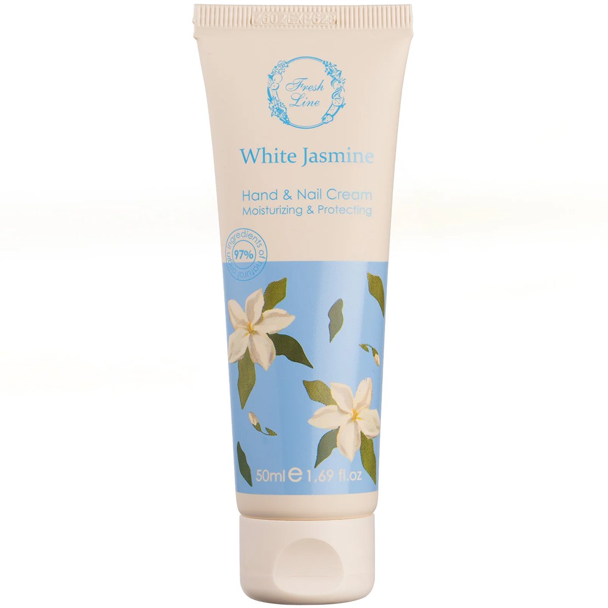 Fresh Line White Jasmine Moisturizing & Protecting Hand & Nail Cream Ενυδατική, Προστατευτική Κρέμα Χεριών & Νυχιών Ελαφριάς Υφής, Φυσικής Σύνθεσης με Γιασεμί 50ml
