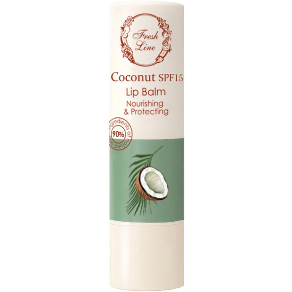 Fresh Line Nourishing & Protecting Spf15  Coconut Lip Balm Βάλσαμο Χειλιών Μεσαίας Προστασίας με Βιολογικό Βούτυρο Καριτέ, Έλαιο Καρύδας & Εκχύλισμα από Σύμφυτο 5,4g