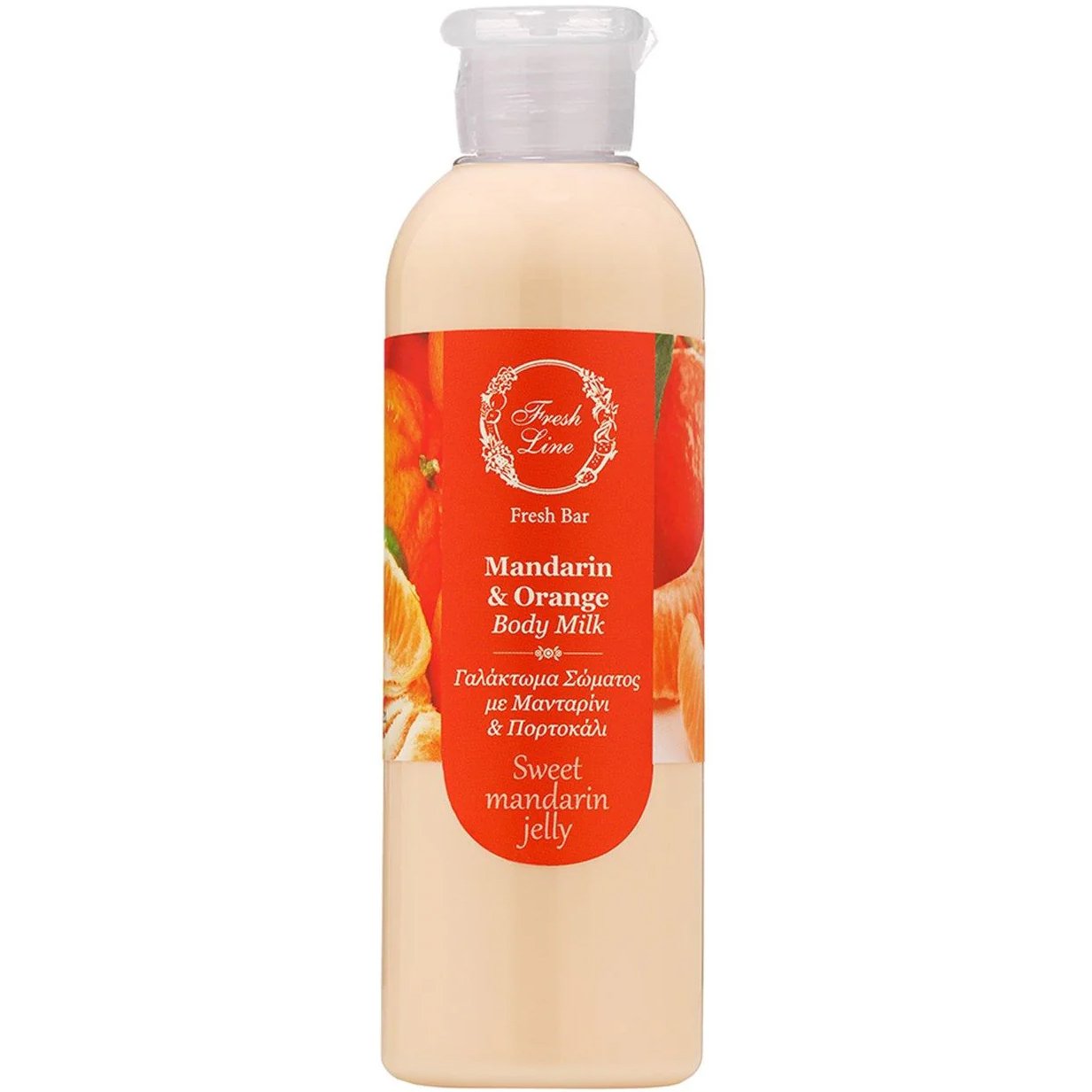Fresh Line Fresh Bar Mandarin & Orange Body Milk Δροσερό & Αναζωογονητικό Γαλάκτωμα Σώματος Φυσικής Σύνθεσης με Μανταρίνι & Πορτοκάλι 200ml - Sweet Mandarin Jelly