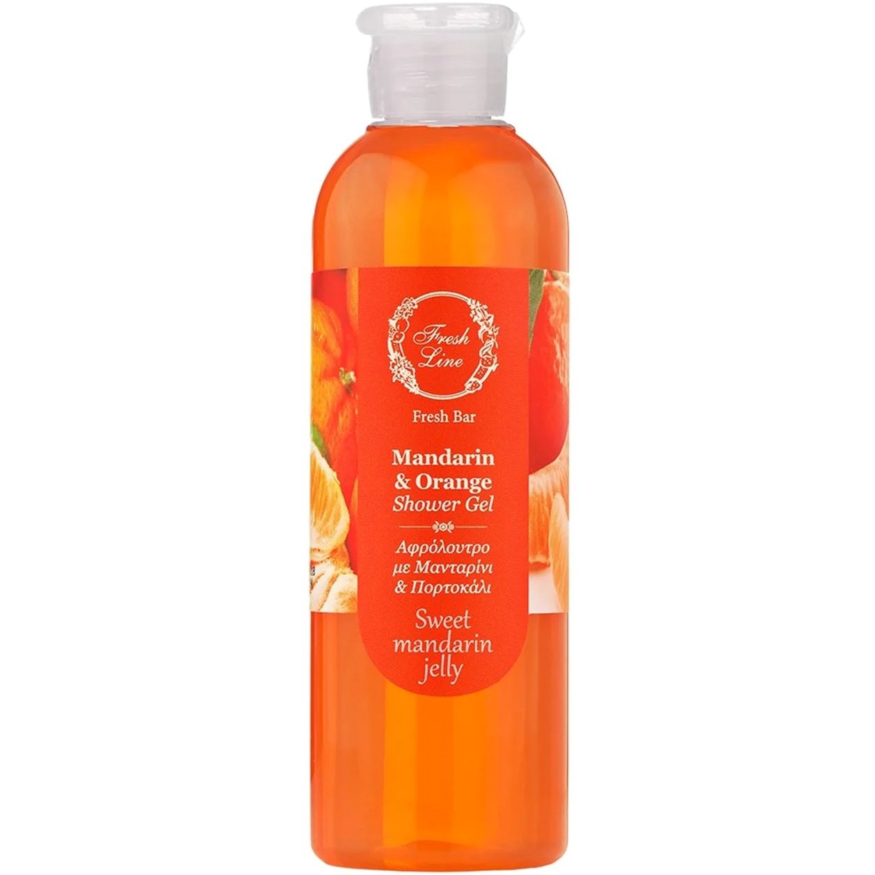 Fresh Line Fresh Bar Mandarin & Orange Shower Gel Sweet Mandarin Jelly Δροσερό & Αναζωογονητικό Αφρόλουτρο Σώματος Φυσικής Σύνθεσης με Μανταρίνι & Πορτοκάλι 200ml