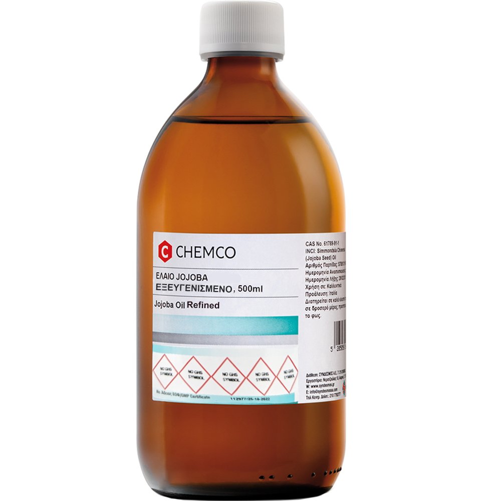 Chemco Jojoba Oil Refined Εξευγενισμένο Έλαιο Jojoba για Καλλυντική & Φαρμακευτική Χρήση 500ml
