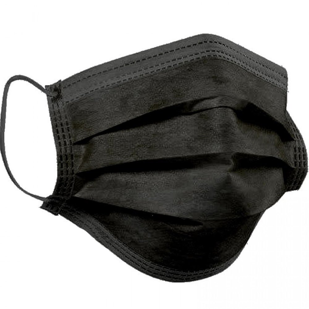 Synmask Medical 3ply Type 2 Mask Άνετη Χειρουργική Μάσκα Προστασίας 3 Επιπέδων με Επιρρίνιο Έλασμα μιας Χρήσης 20 Τεμάχια - Μαύρο