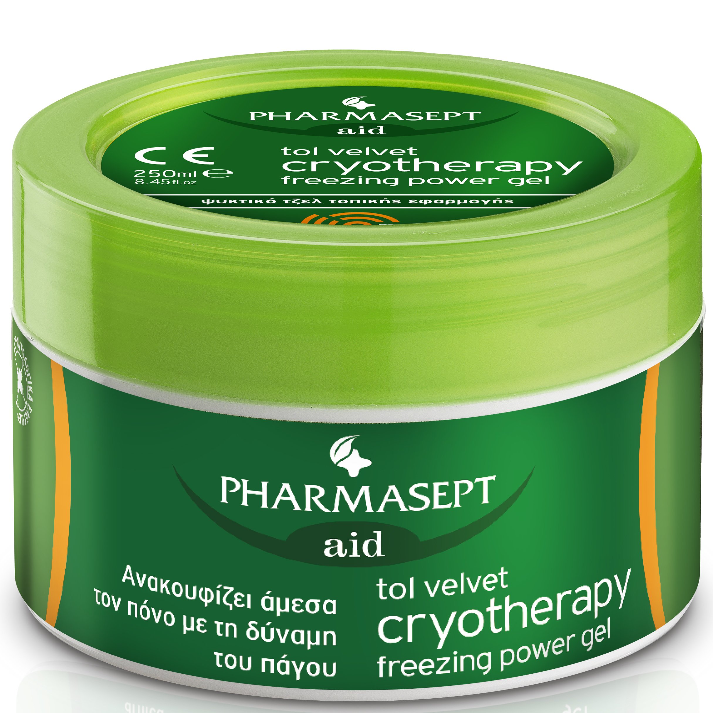 Aid Tol Velvet Cryotherapy 250ml – Pharmasept,Ψυκτικό Τοπικό Αναλγητικό Τζέλ με Φυτικά Εκχυλίσματα