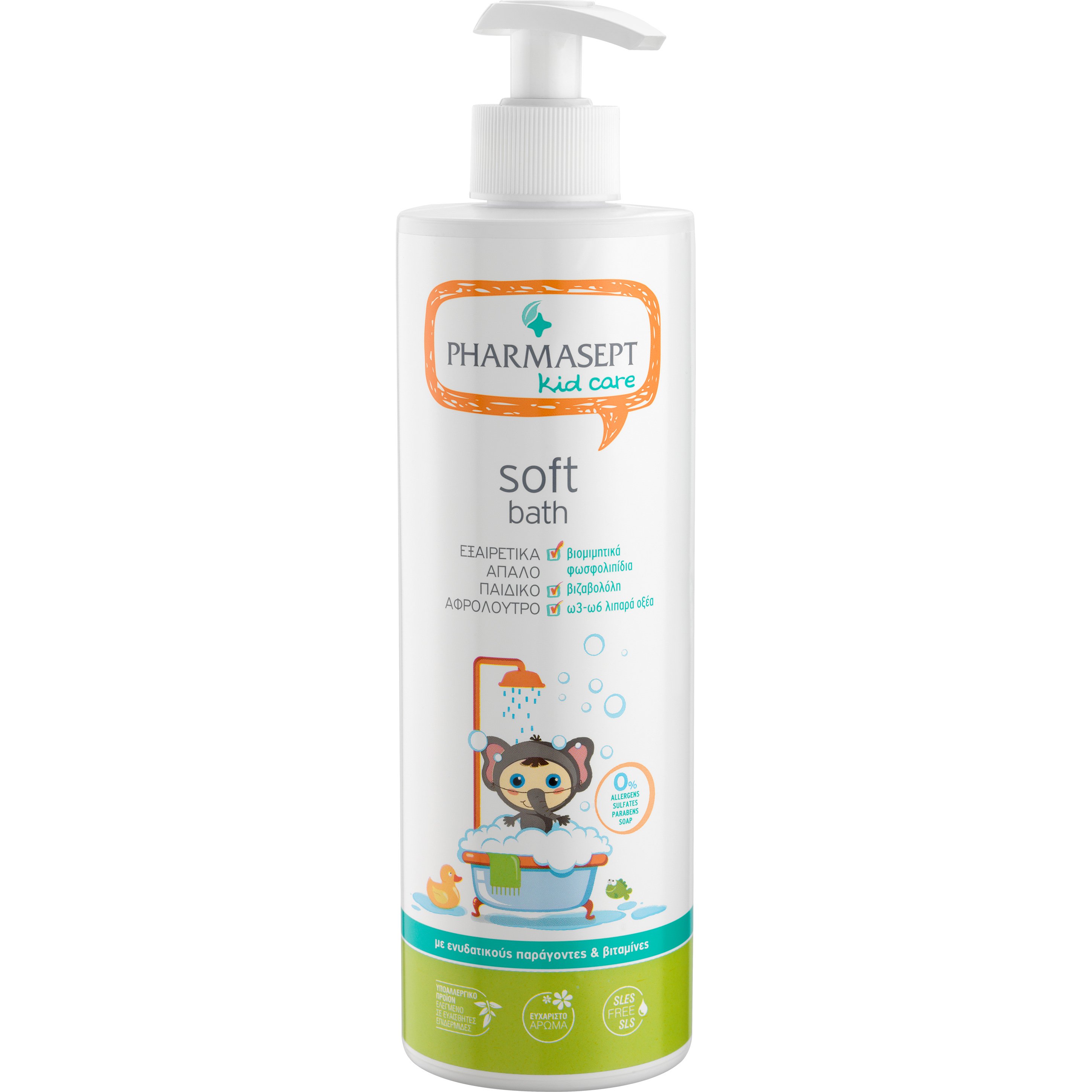 Pharmasept Kid Care Soft Bath Απαλό Υποαλλεργικό Αφρόλουτρο για την Ευαίσθητη Παιδική Επιδερμίδα 500ml