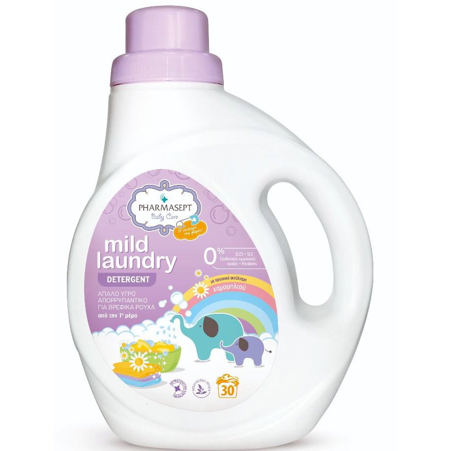 Pharmasept Mild Laundry Detergent Απαλό Υγρό Απορρυπαντικό Βρεφικών Ρούχων με Καθαριστικούς Παράγοντες Φυτικής Προέλευσης 1L