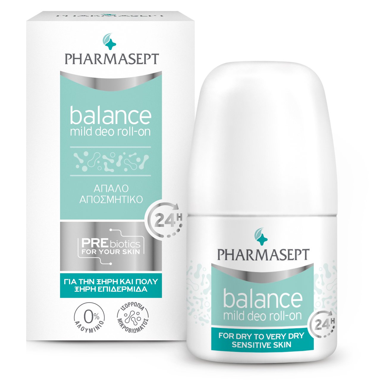 Pharmasept Balance Mild Deo Roll on Αποσμητικό με Κρεμώδη Υφή για Ευαίσθητες Επιδερμίδες & μη Ανεκτικό Δέρμα 50ml