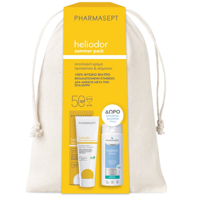 Pharmasept Πακέτο Προσφοράς Heliodor Face & Body Sun Cream Spf50, 150ml & Δώρο Hygienic Shower 250ml