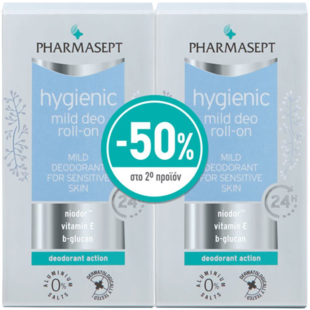 Pharmasept Πακέτο Προσφοράς Hygienic Mild Deo 24h Roll on Απαλό Αποσμητικό για Ευαίσθητες Επιδερμίδες 2x50ml