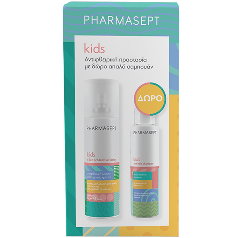 Pharmasept Πακέτο Προσφοράς Kids X-Lice Protective Lotion 100ml & Δώρο Soft Hair Shampoo 100ml Αντιφθειρική Λοσιόν Καθημερινής Χρήσης & Απαλό Παιδικό Σαμπουάν