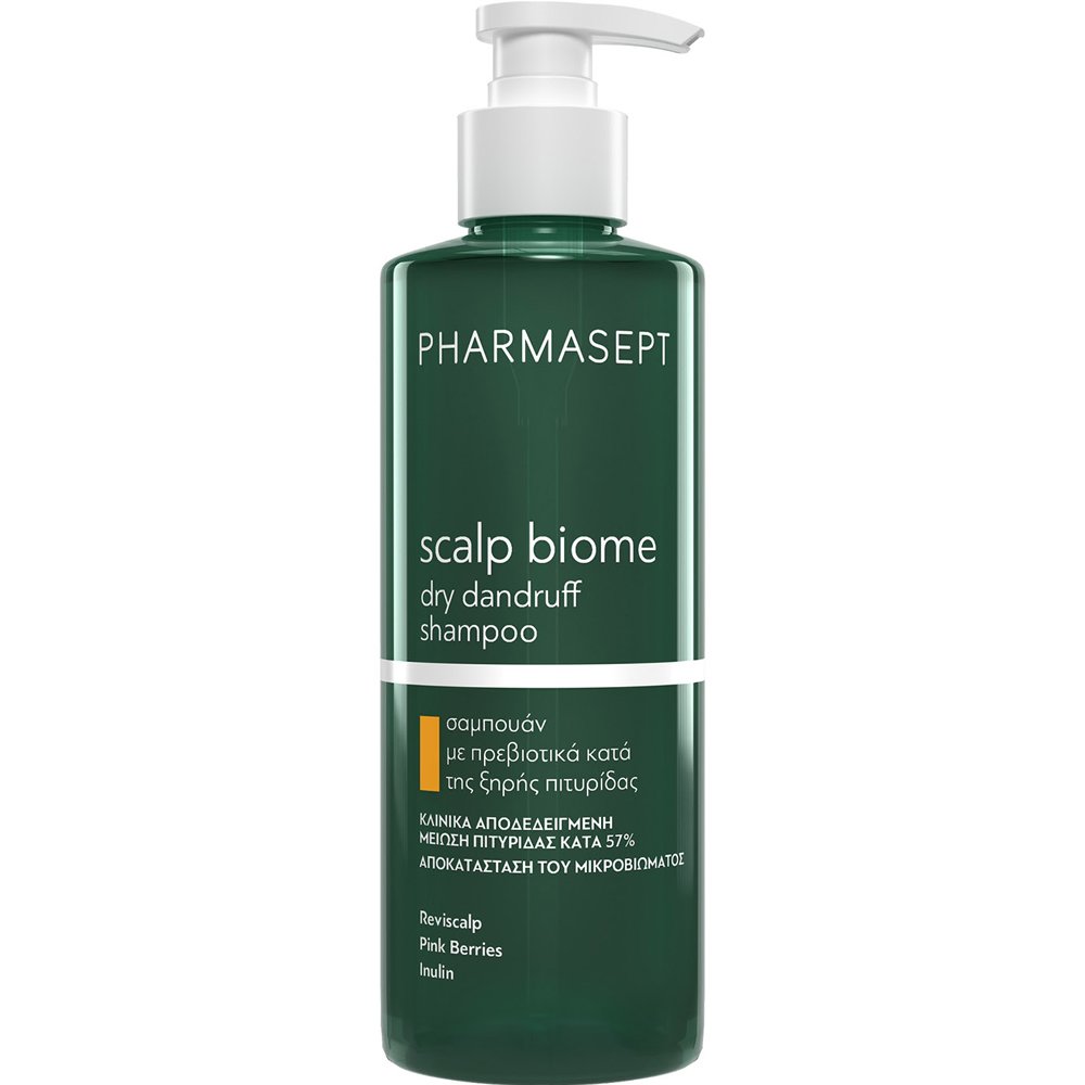 Pharmasept Scalp Biome Dry Dandruff Shampoo Σαμπουάν με Πρεβιοτικά & Φυτικά Εκχυλίσματα Κατά της Ξηρής Πιτυρίδας με Αντλία 400ml