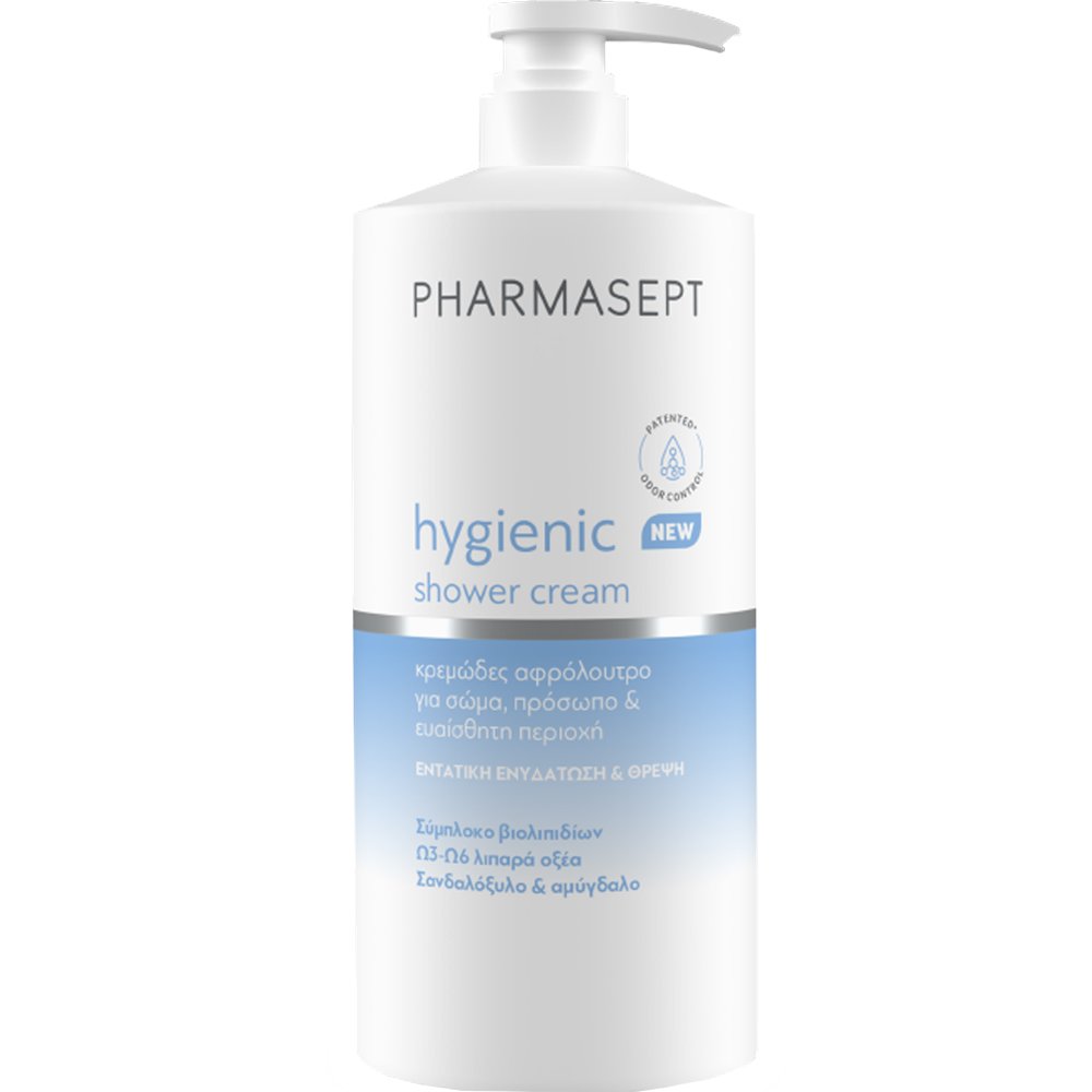 Pharmasept Hygienic Shower Cream Κρεμώδες Αφρόλουτρο Καθημερινής Χρήσης για Σώμα, Πρόσωπο & Ευαίσθητη Περιοχή με Αντλία 1000ml