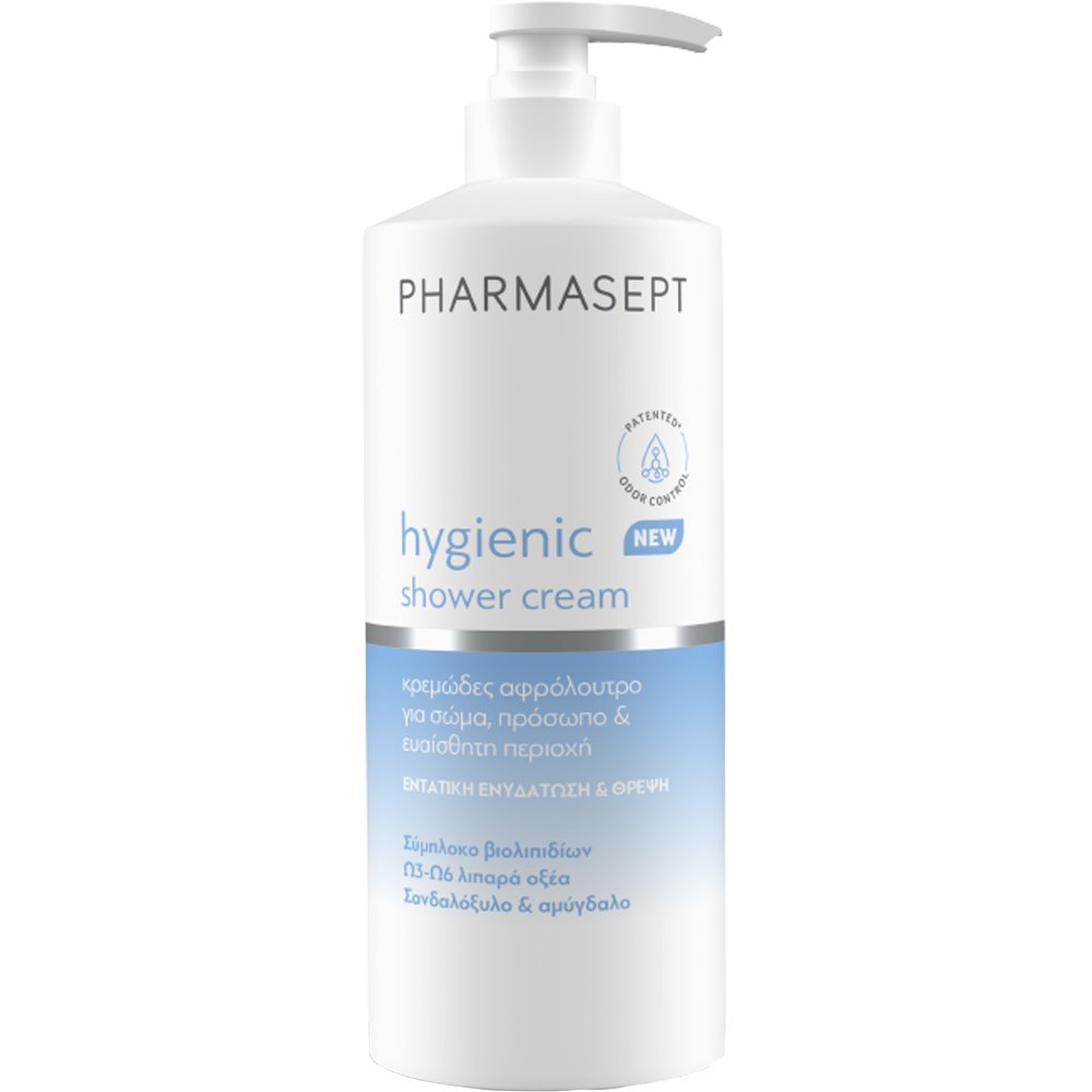Pharmasept Hygienic Shower Cream Κρεμώδες Αφρόλουτρο Καθημερινής Χρήσης για Σώμα, Πρόσωπο & Ευαίσθητη Περιοχή με Αντλία 500ml 