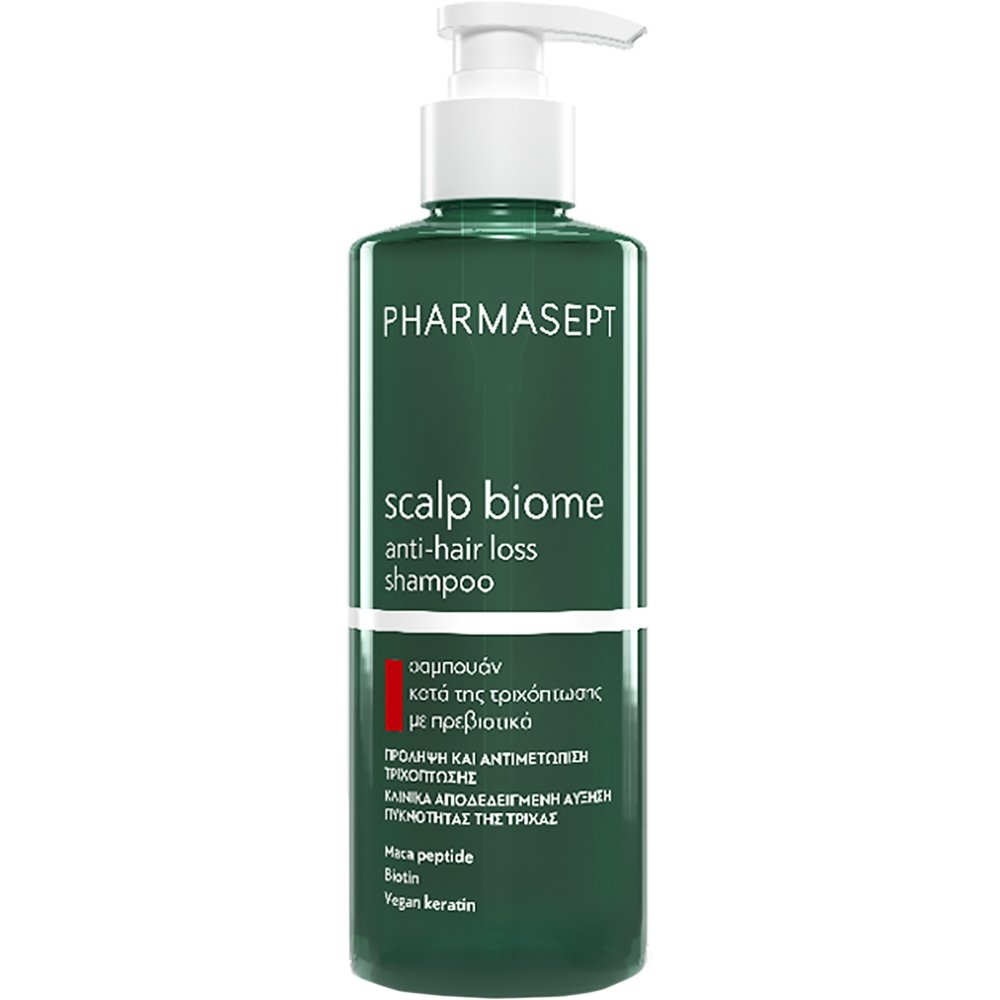Pharmasept Pharmasept Scalp Biome Anti-Hair Loss Shampoo Σαμπουάν Νέας Γενιάς με Καινοτόμο Σύνθεση Φυτικών Βιοενεργών Εκχυλισμάτων που Στοχεύουν στην Πρόληψη & Αποτελεσματική Αντιμετώπισή της Τριχόπτωσης με Αντλία 400ml