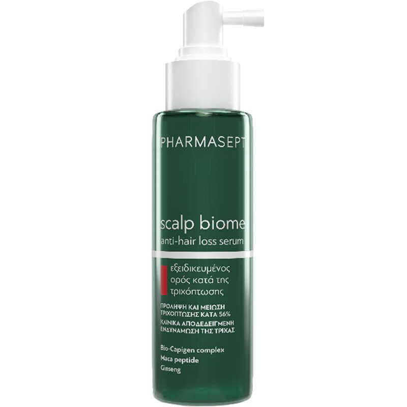 Pharmasept Pharmasept Scalp Biome Anti-Hair Loss Serum Εξειδικευμένος Ορός Κατά της Τριχόπτωσης, με Προηγμένα Φυτικά Βιοενεργά Εκχυλίσματα για Στενευμένη Ενδυνάμωση της τρίχας & Αύξηση της Πυκνότητάς της 100ml