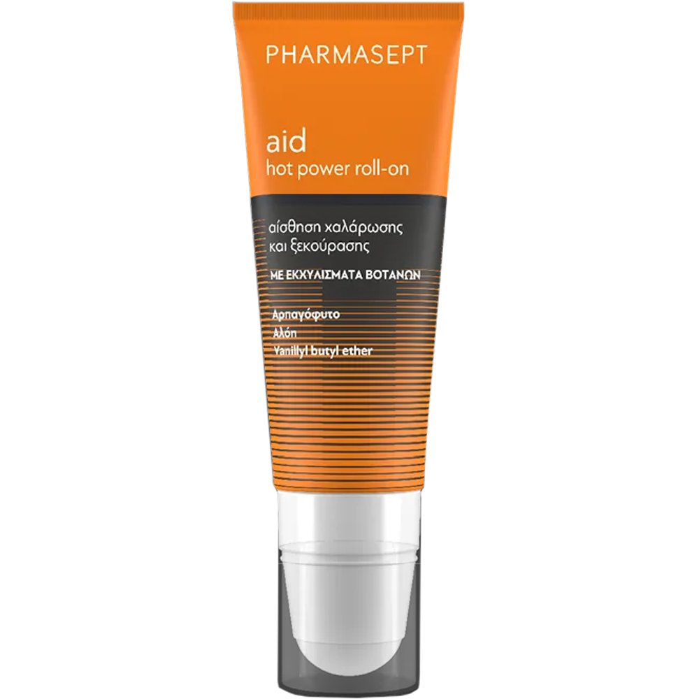 Pharmasept Aid Hot Power Roll-On Gel Τζελ για Άμεση Αίσθηση Ξεκούρασης & Χαλάρωσης με Εκχυλίσματα Βοτάνων 100ml