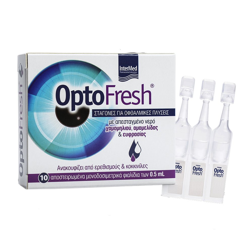 Intermed Optofresh Drops Οφθαλμικές Σταγόνες για τον Καθαρισμό & την Ανακούφιση των Ξηρών & Ερεθισμένων Ματιών 10×0,5ml