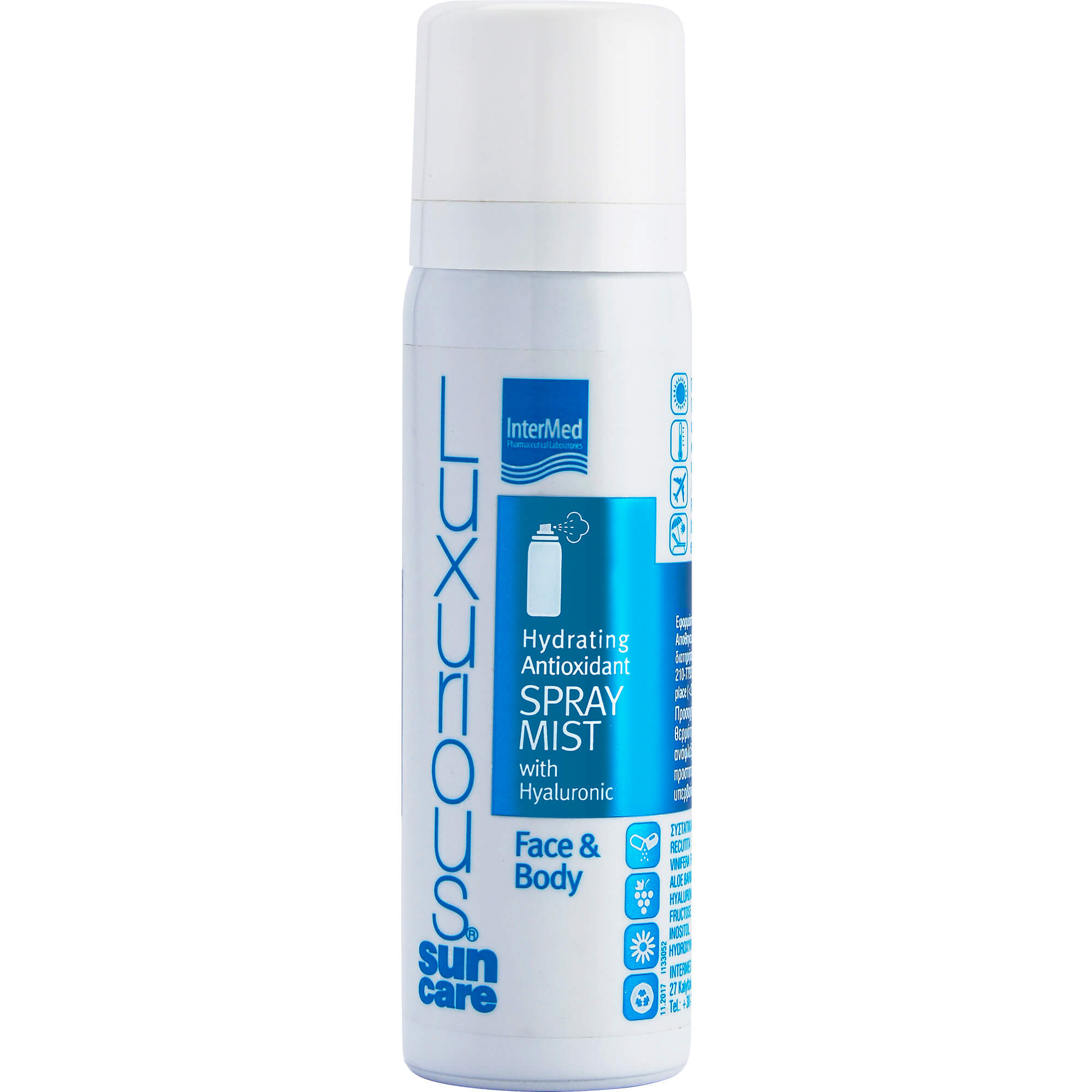 Luxurious Sun Care Hydrating Antioxidant Mist With Hyaluronic Face & Body Ενυδατικό Mist, Προστασία από την Πρόωρη Γήρανση 50ml