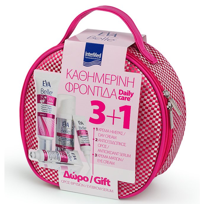Eva Belle Promo Day Cream Spf15 Κρέμα Ημέρας 50ml, Antioxidant Serum 50ml, Eye Cream 15ml & Δώρο Eyebrow Serum 10ml