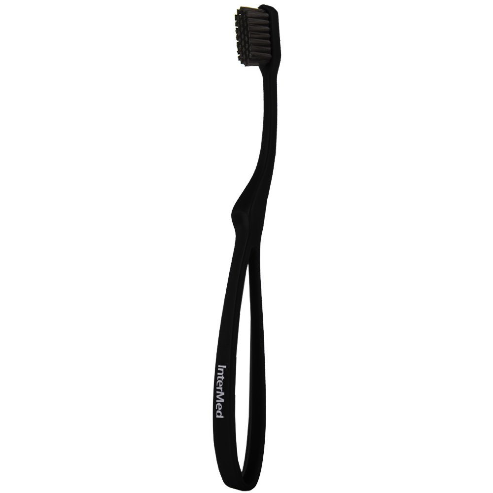InterMed Intermed Professional Ergonomic Toothbrush Medium Εργονομική Οδοντόβουρτσα με Μέτριες Ίνες 1 Τεμάχιο - Μαύρο
