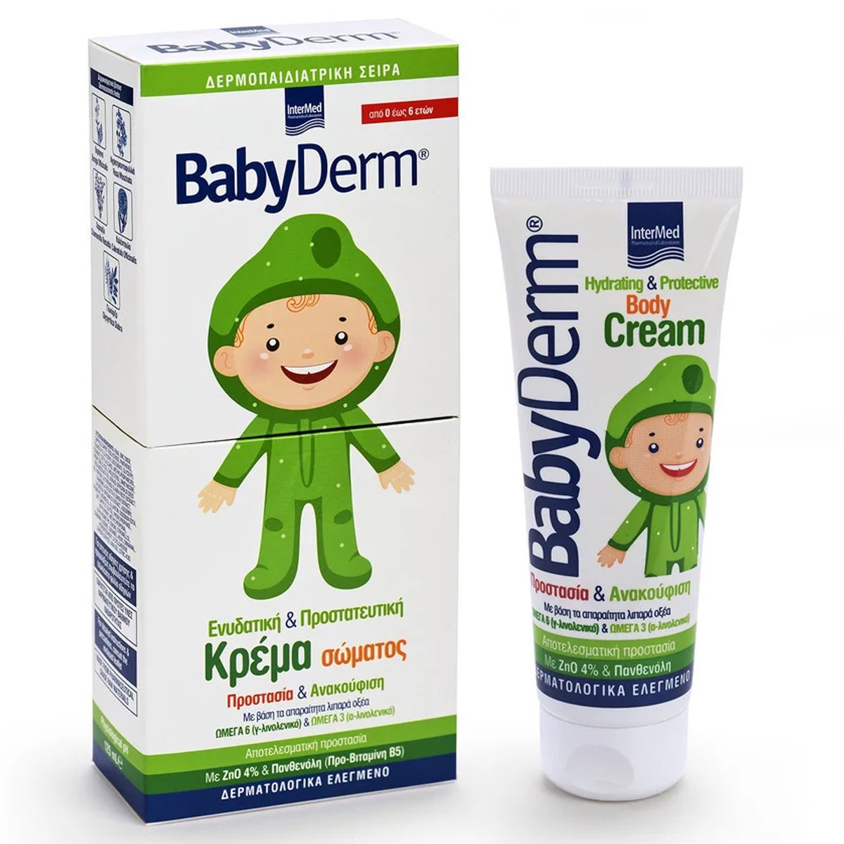 Babyderm Hydrating & Protective Cream Ενυδατική & Προστατευτική Κρέμα Προσώπου Σώματος για την Παιδική Επιδερμίδα 125ml