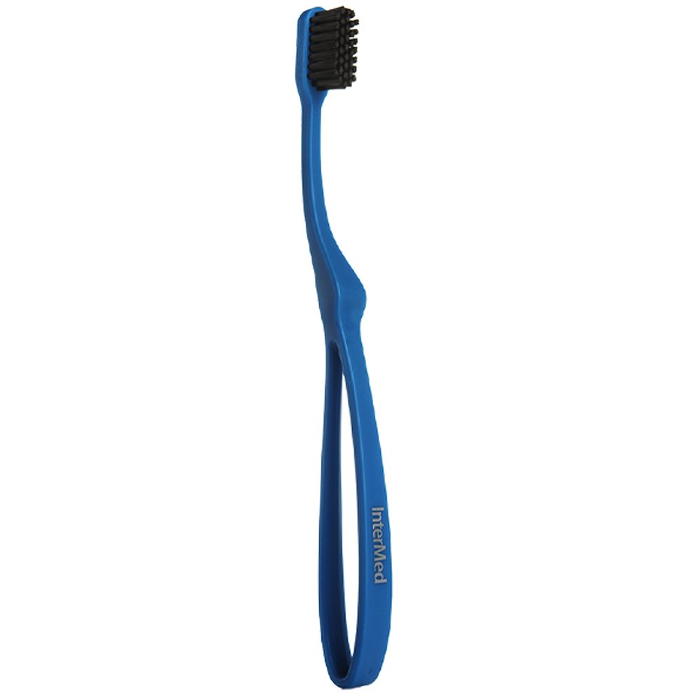 Intermed Professional Ergonomic Toothbrush Soft Επαγγελματική Εργονομική Οδοντόβουρτσα Μαλακή 1 Τεμάχιο - Μπλε