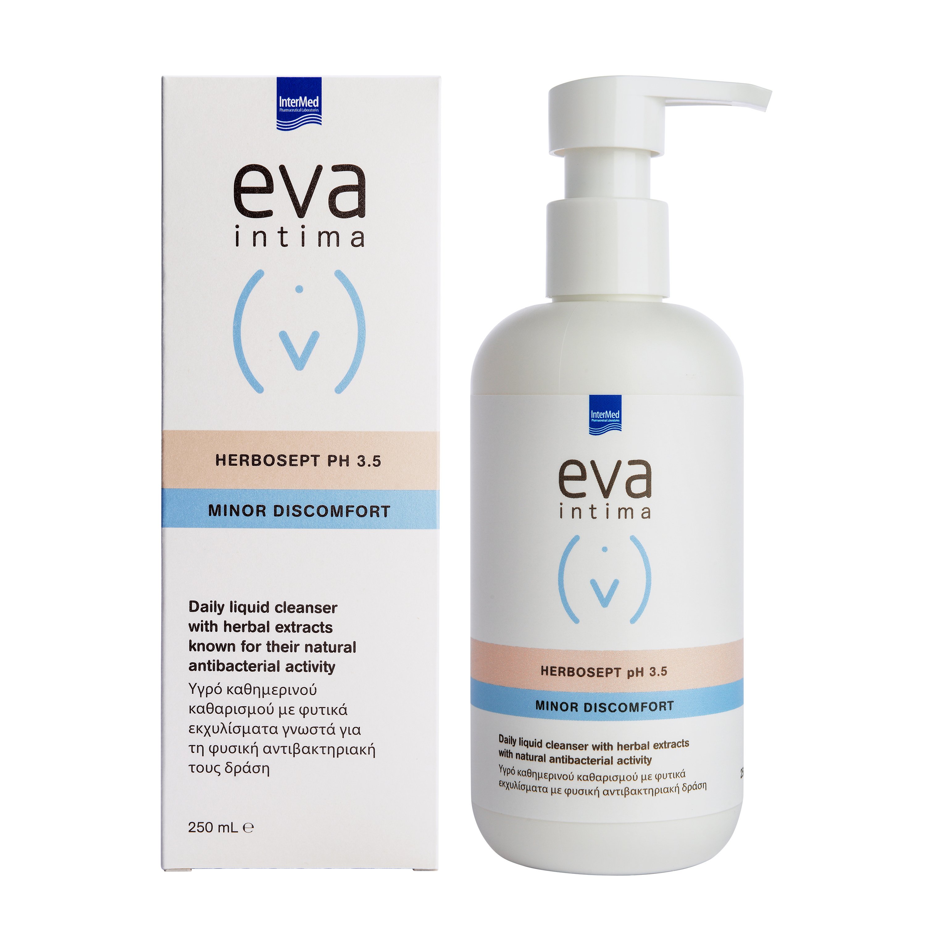 Intermed Eva Intima Herbosept PH3.5 Minor Discomfort Καθημερινός Καθαρισμός & Προστασία της Ευαίσθητης Περιοχής 250ml