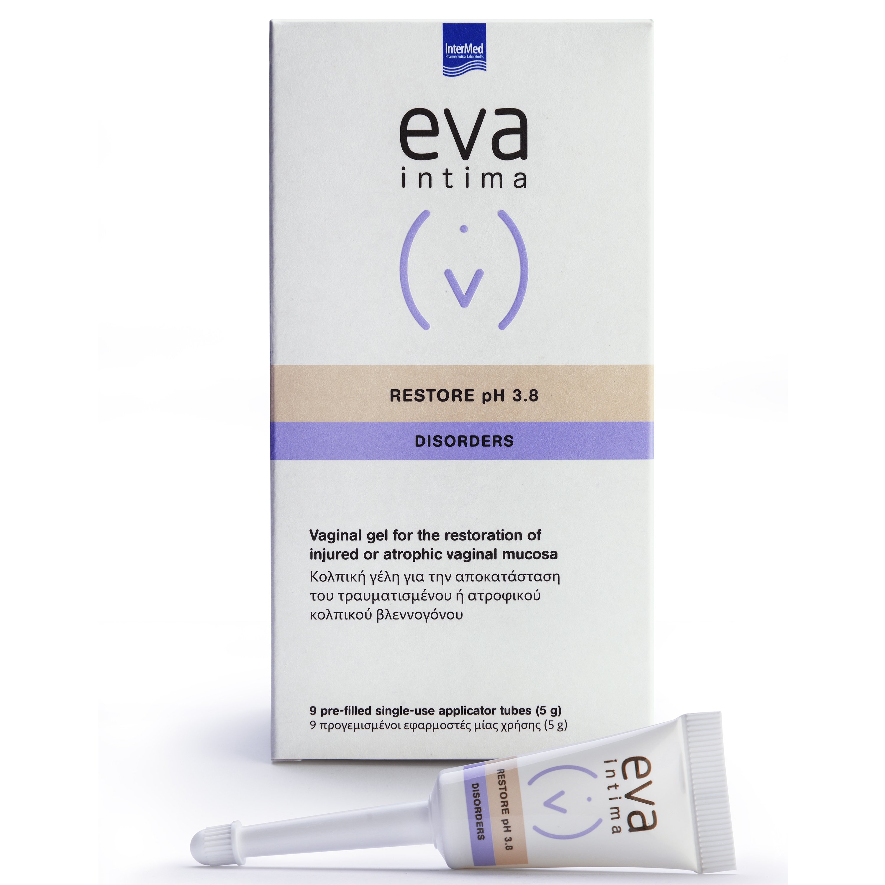 Eva Intima Restore pH 3.8 Disorders Gel Κολπική Γέλη για την Αποκατάσταση του Ατροφικού,Τραυματισμένου Κολπικού Βλεννογόνου 9τμχ