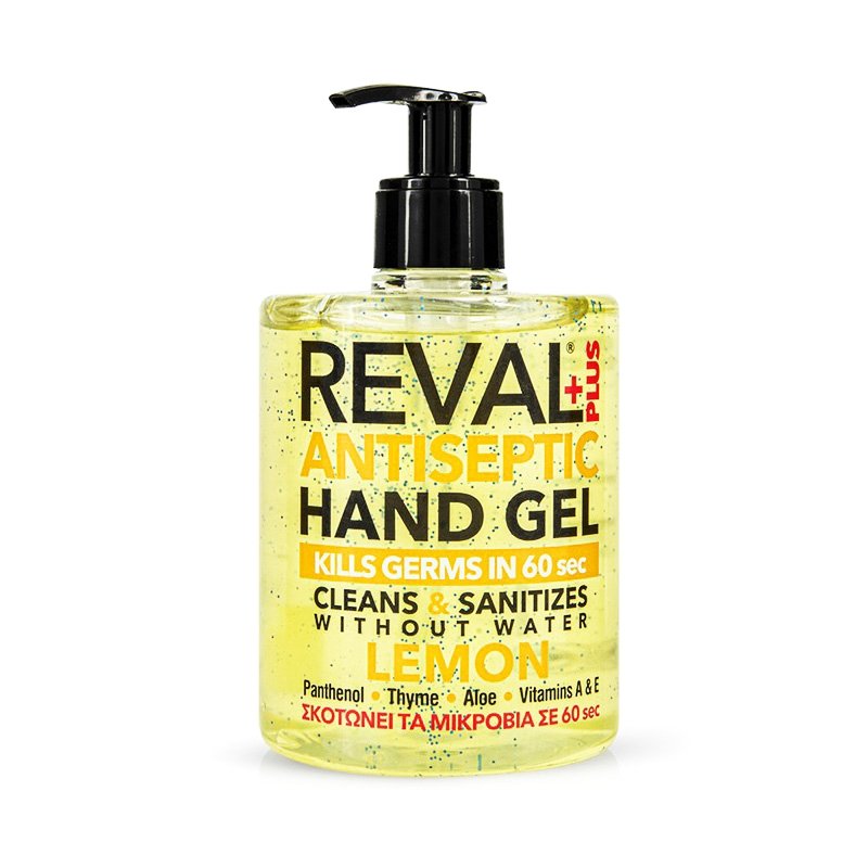 Intermed Reval Plus Antiseptic Hand Gel Lemon Αντισηπτικό Χεριών που Σκοτώνει τα Μικρόβια σε 60 Δευτερόλεπτα 500ml