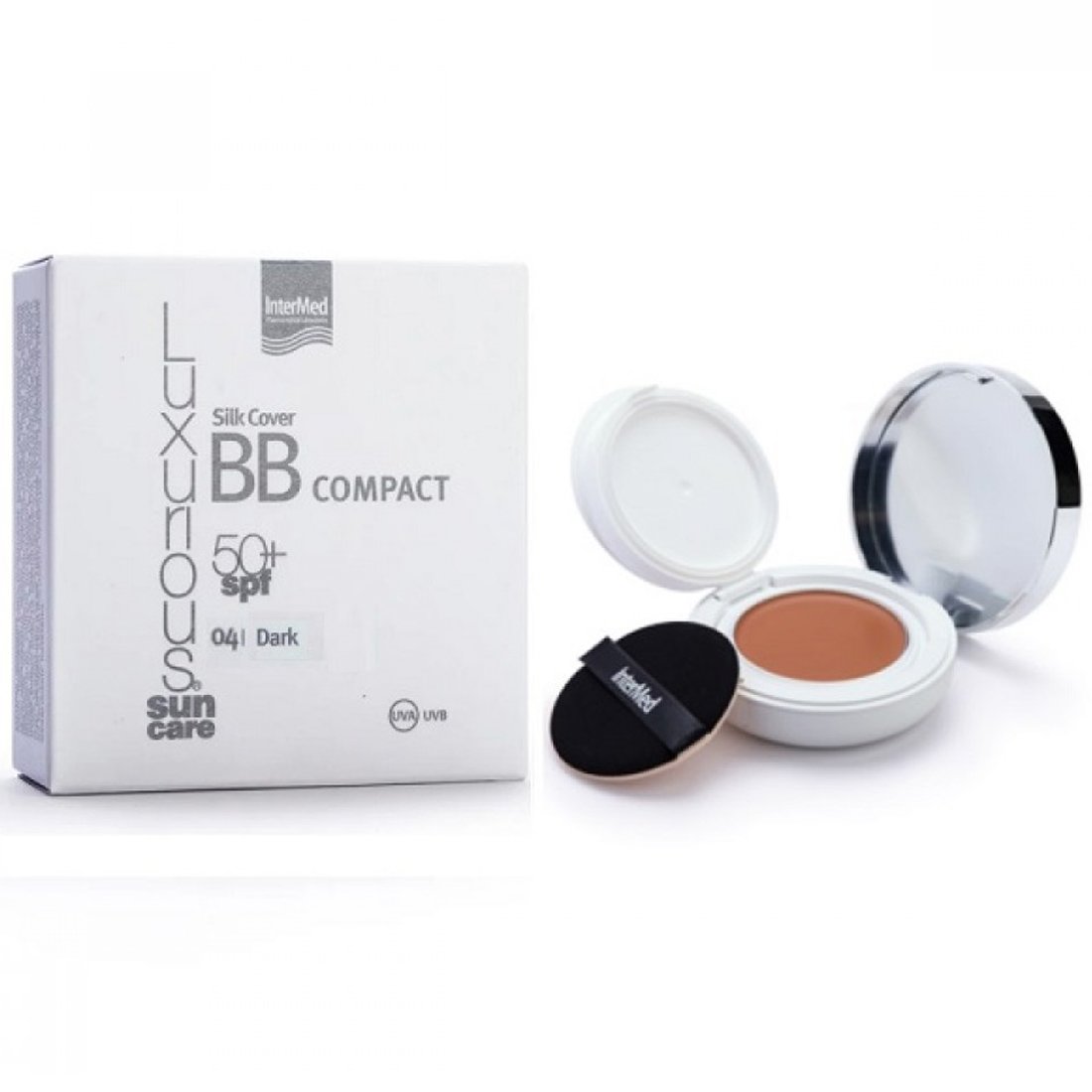 Luxurious Suncare Silk Cover BB Compact SPF50+ Πούδρα Πολύ Υψηλής Αντηλιακής Προστασίας για την Κάλυψη Ατελειών & Φυσικό Ματ Αποτέλεσμα 12g – Dark