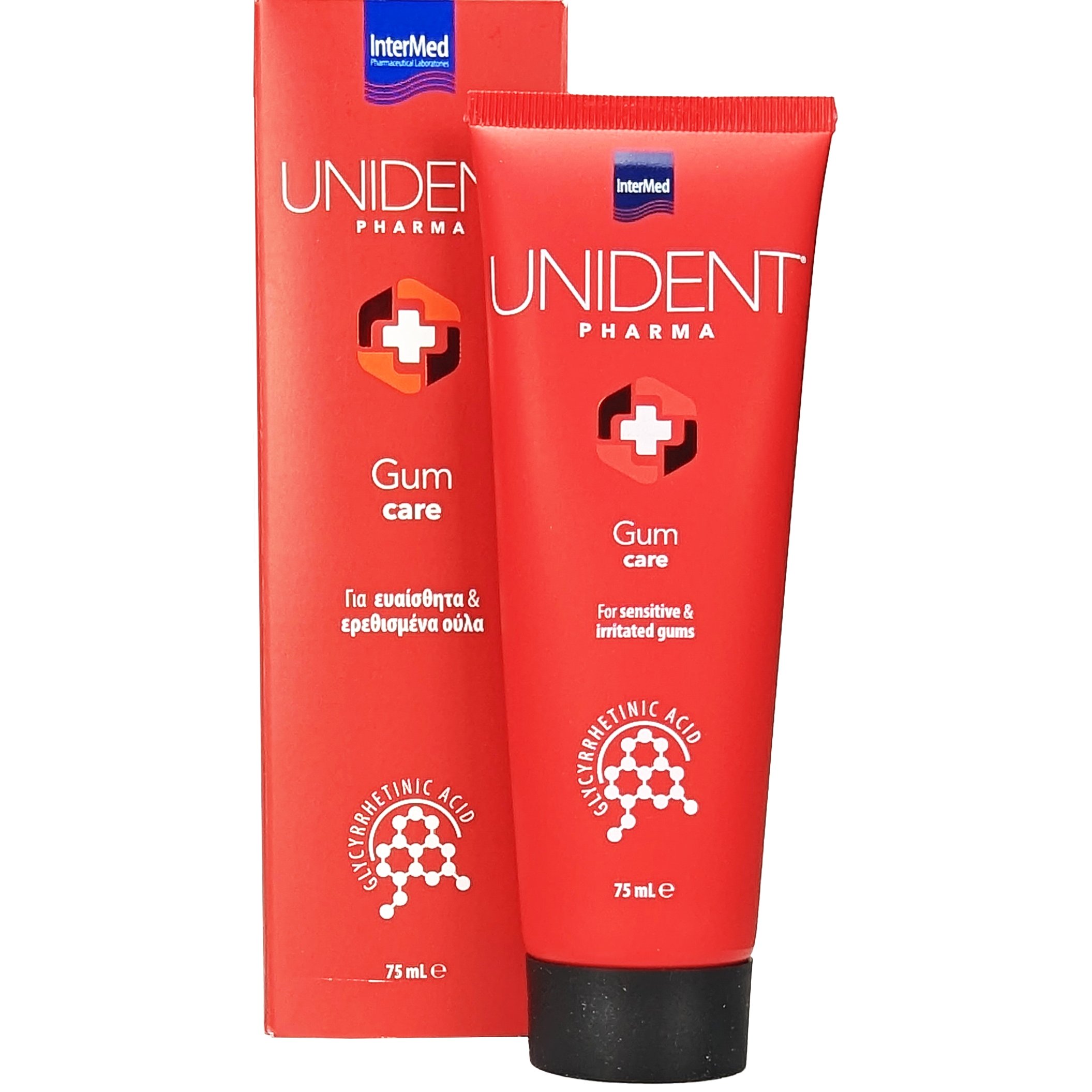 Intermed Unident Gum Care Οδοντόκρεμα με Φθόριο για Ευαίσθητα & Ερεθισμένα Ούλα 75ml