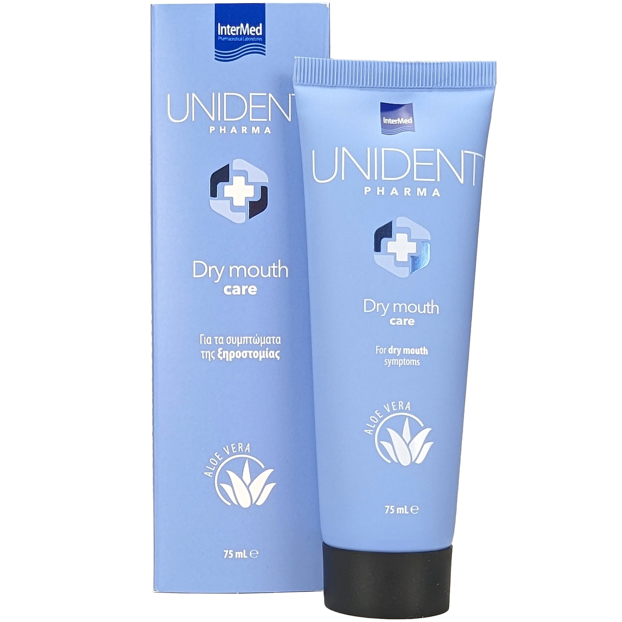 Intermed Unident Dry Mouth Care Toothpaste Οδοντόκρεμα με Φθόριο για την Καταπολέμηση της Ξηροστομίας 75ml