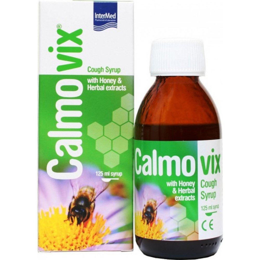 InterMed Intermed Calmovix Dry Cough Syrup Συμπλήρωμα Διατροφής σε Σιρόπι για τον Ξηρό Βήχα με Φυτικά Εκχυλίσματα & Μέλι από το Καστελλόριζο με Ευχάριστη Γεύση 125ml