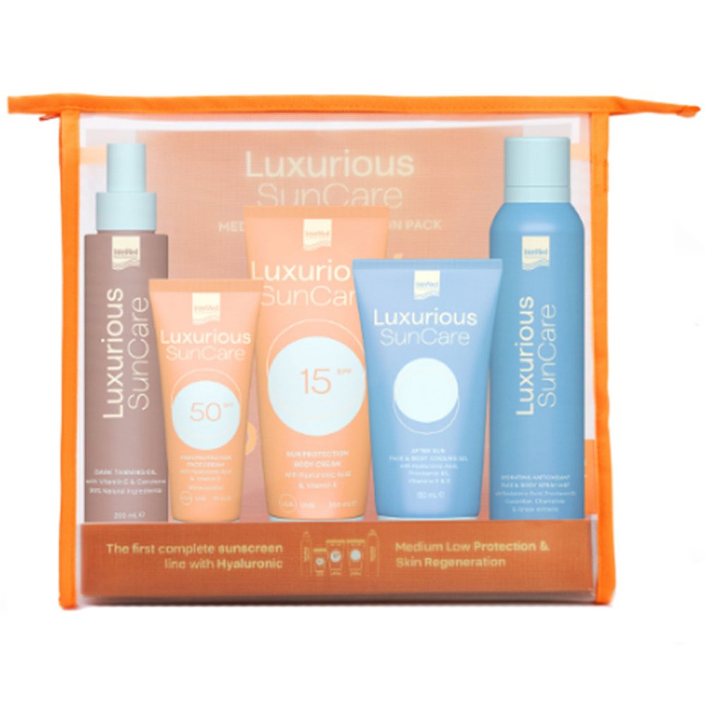 Luxurious Suncare Πακέτο Προσφοράς Μεσαίας – Χαμηλής Αντηλιακής Προστασίας 5 Τεμάχια