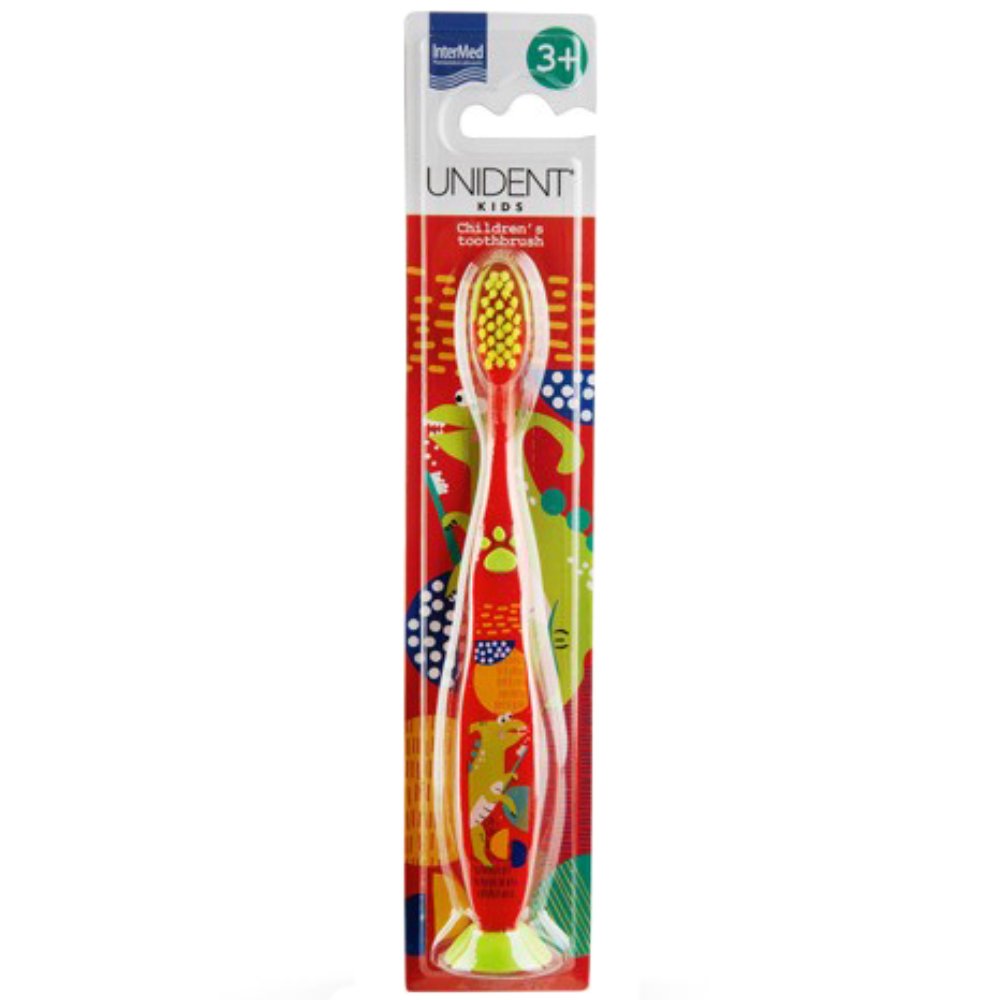 Intermed Unident Kids 3+ Years Children's Toothbrush Παιδική Οδοντόβουρτσα για την Καθημερινή Στοματική Φροντίδα των Παιδιών από 3 Ετών & Άνω 1 Τεμάχιο - Κόκκινο