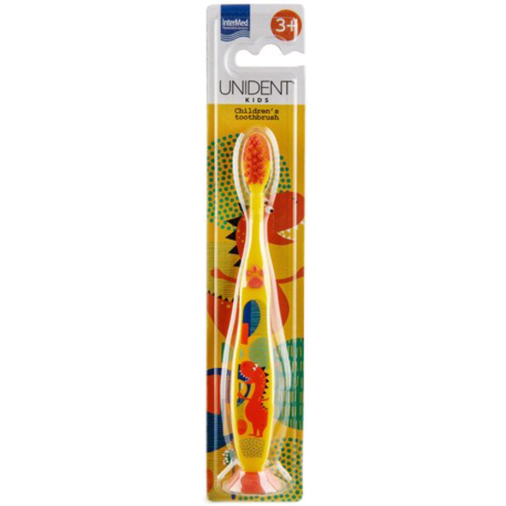 Intermed Unident Kids 3+ Years Children's Toothbrush Παιδική Οδοντόβουρτσα για την Καθημερινή Στοματική Φροντίδα των Παιδιών από 3 Ετών & Άνω 1 Τεμάχιο - Κίτρινο