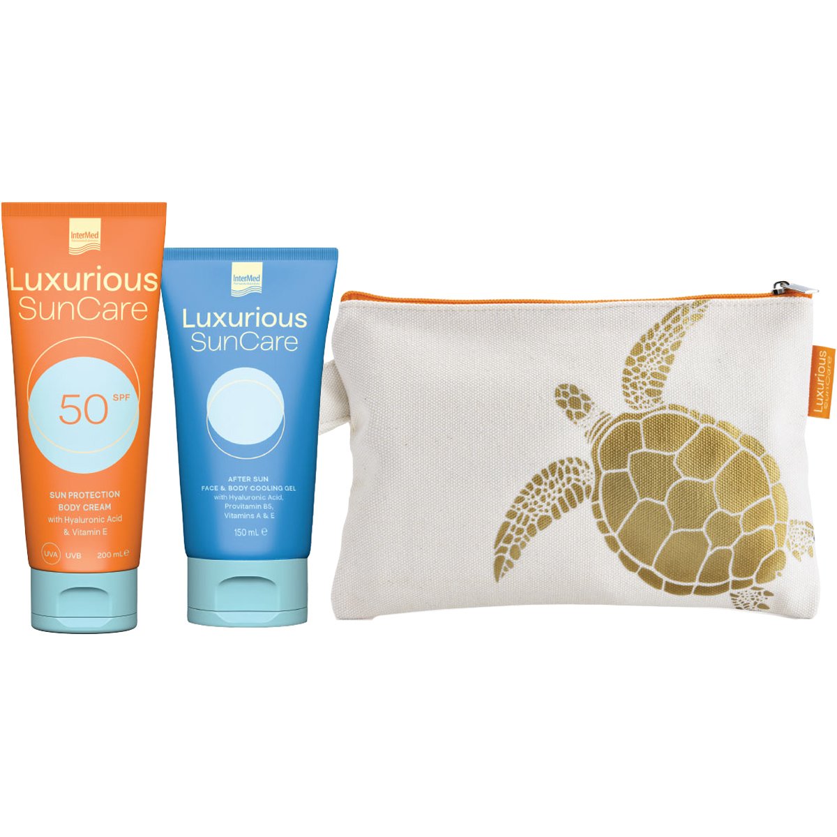 Luxurious Luxurious SunCare Promo Sun Protection Body Cream Spf50, 200ml & After Sun Face & Body Cooling Gel 150ml & Δώρο Νεσεσέρ 1 Τεμάχιο